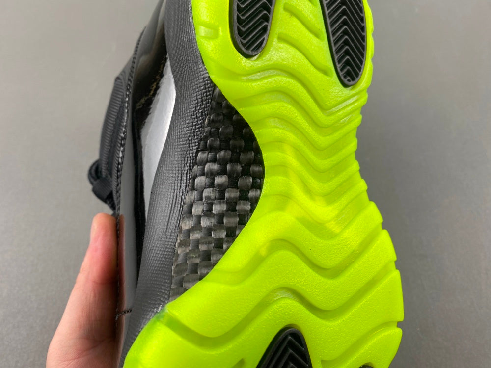 Low Top Sneakers, Neon Green Black Colorway, Lace Up Design, Casual Gift for Sneaker Fans