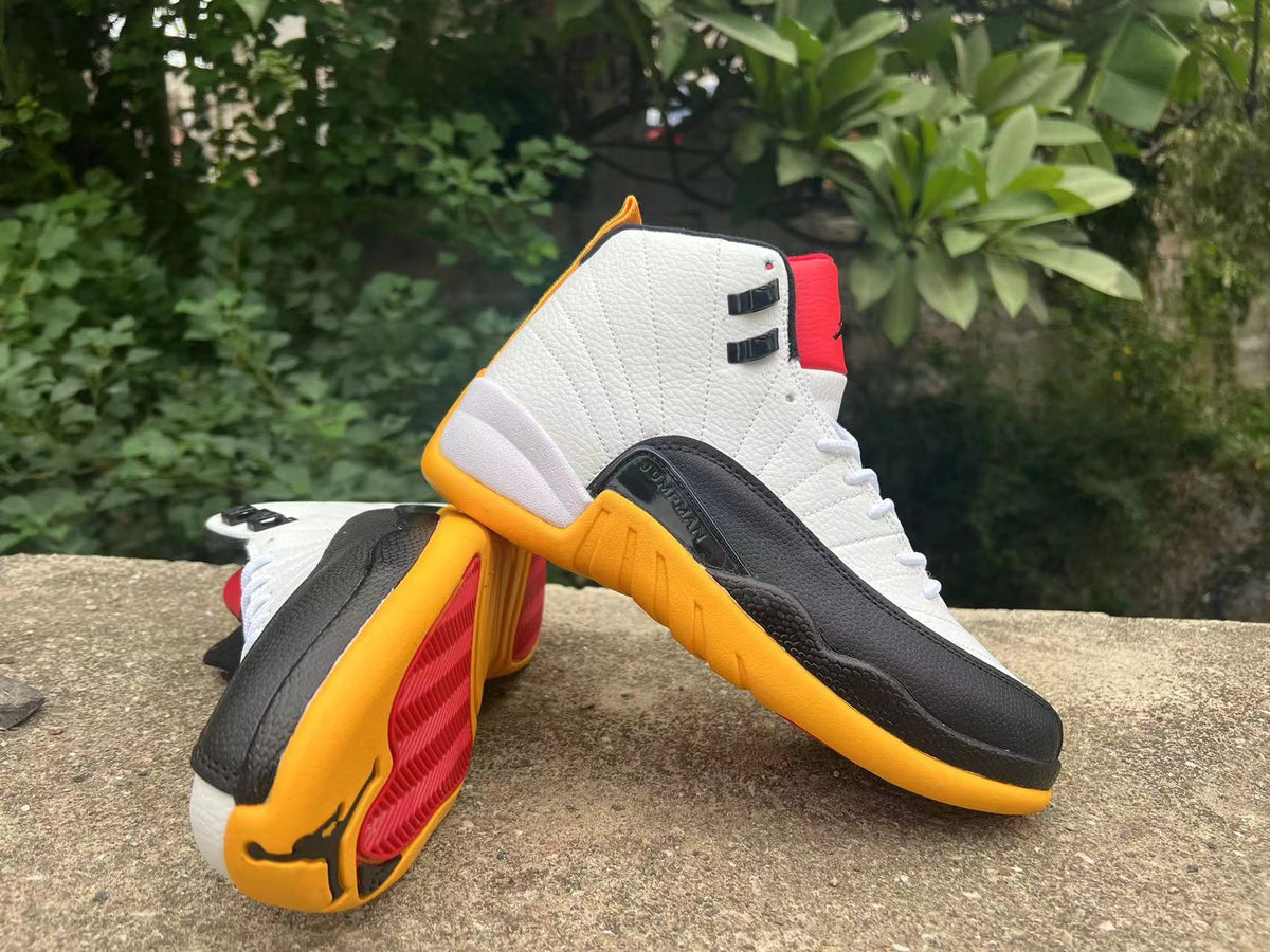 Sneakers, White Black Yellow Colorway, Lace Up Design, Casual Gift for Sneaker Fans