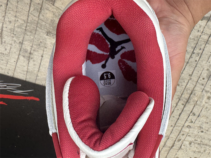 Mid Top Sneakers, White Red Colorway, Lace Up Design, Casual Gift for Sneaker Fans