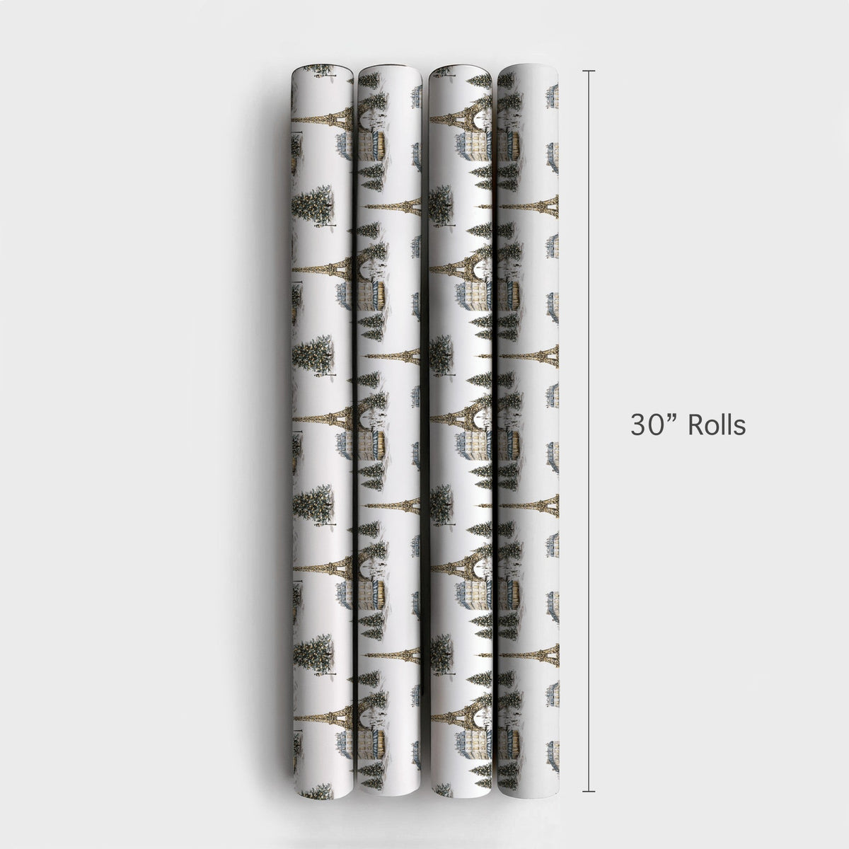 Snowy Eiffel Tower Gift Wrap, Paris Christmas Wrapping Paper, French Cityscape Holiday Wrapping Paper, Francophile Gift Wrapp