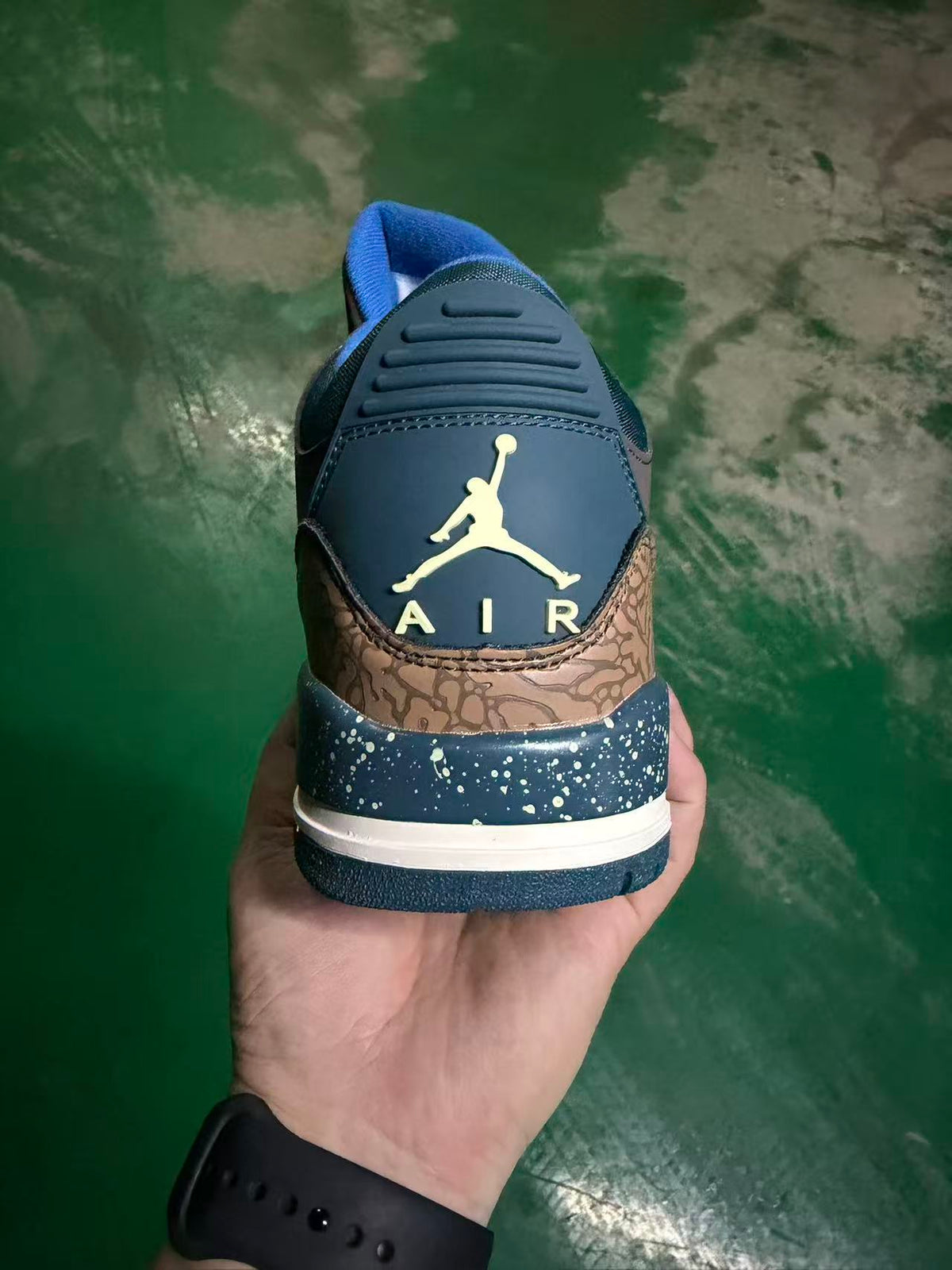 Mid Top Sneakers, Brown Blue Colorway, Lace Up Design, Casual Gift for Sneaker Fans