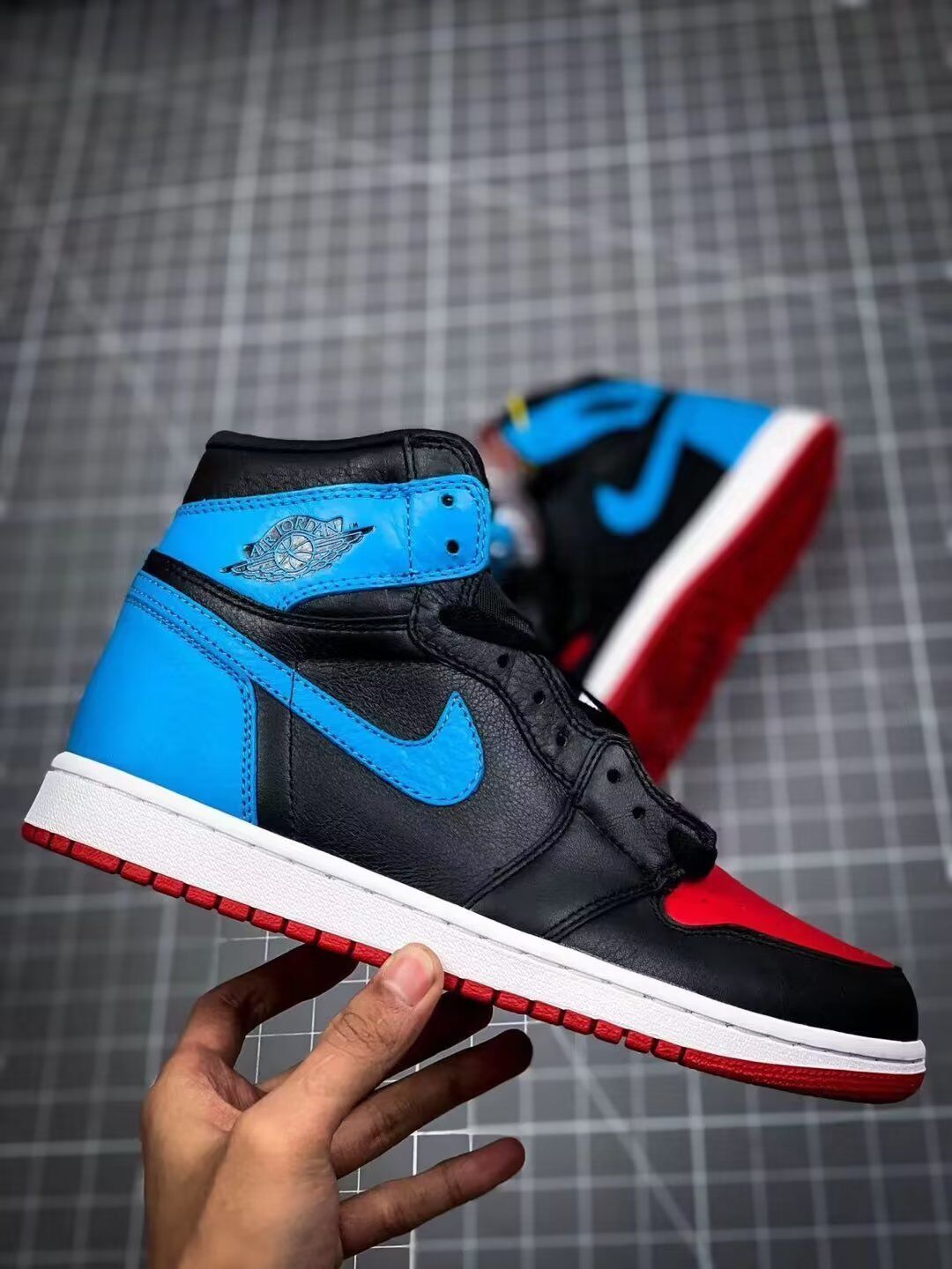 Low Top Sneakers, Blue Black Colorway, Lace Up Design, Casual Gift for Sneaker Fans