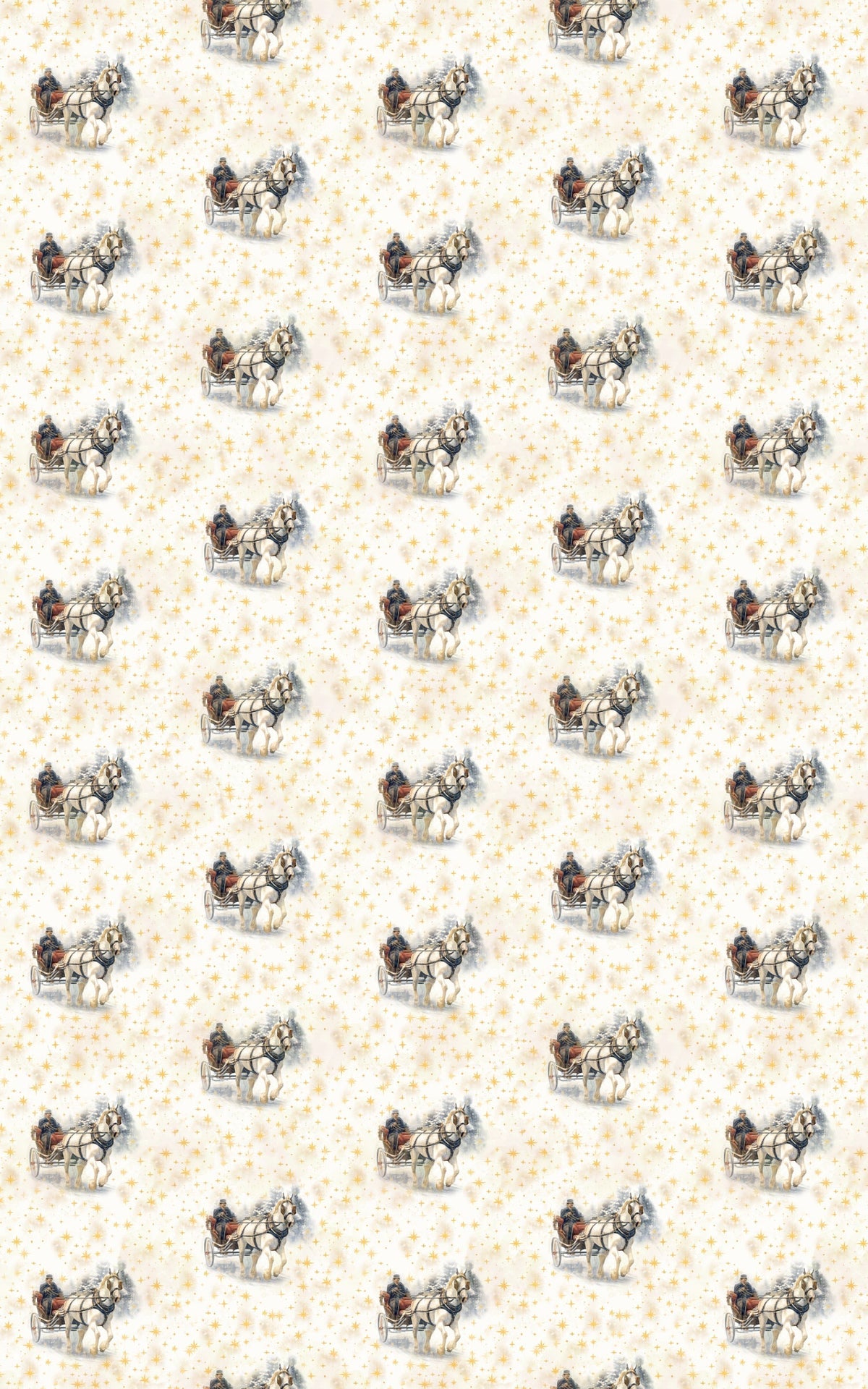 Winter Horse Christmas Gift Wrap, Vintage Sleigh Ride Wrapping Paper, Retro Snowy Sleigh Present Wrap, Nostalgic Holiday Gift