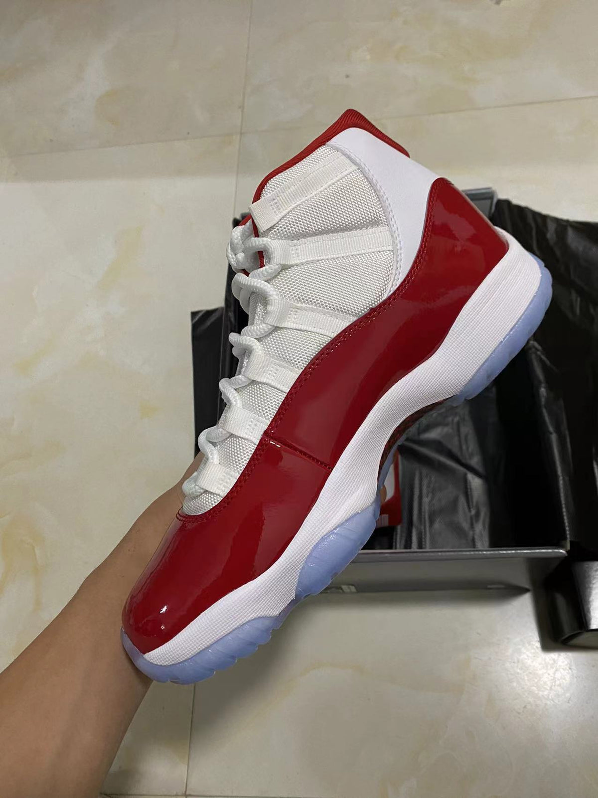 Sneakers, White Red Colorway, Lace Up Design, Casual Gift for Sneaker Fans