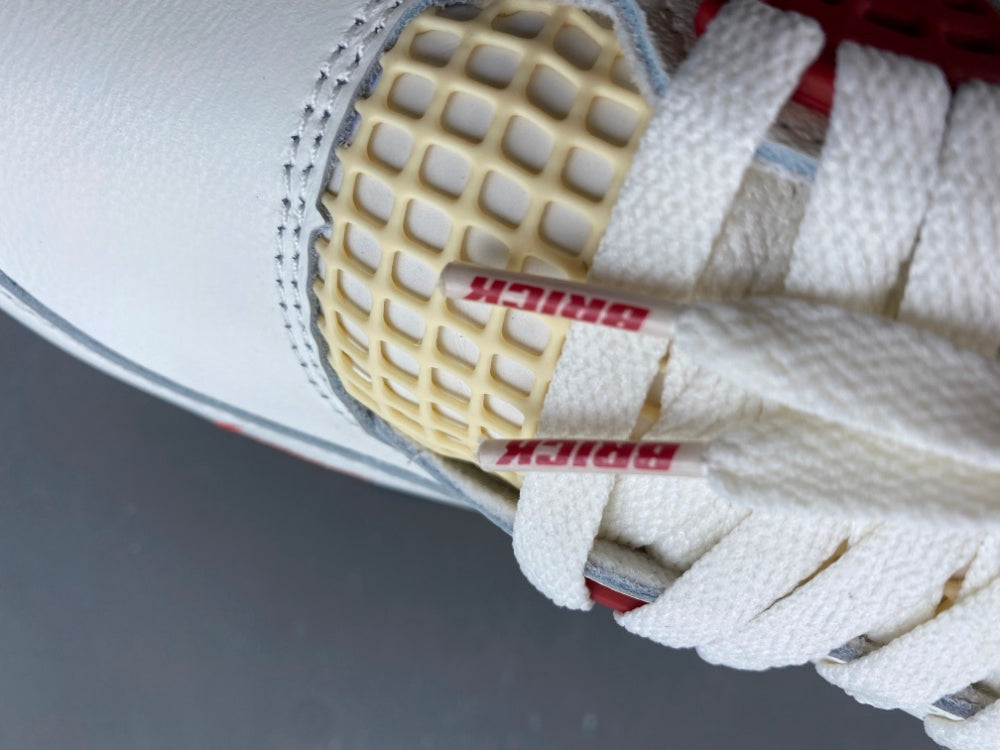 Low Top Sneakers, White Black Red Colorway, Lace Up Design, Casual Gift for Sneaker Fans