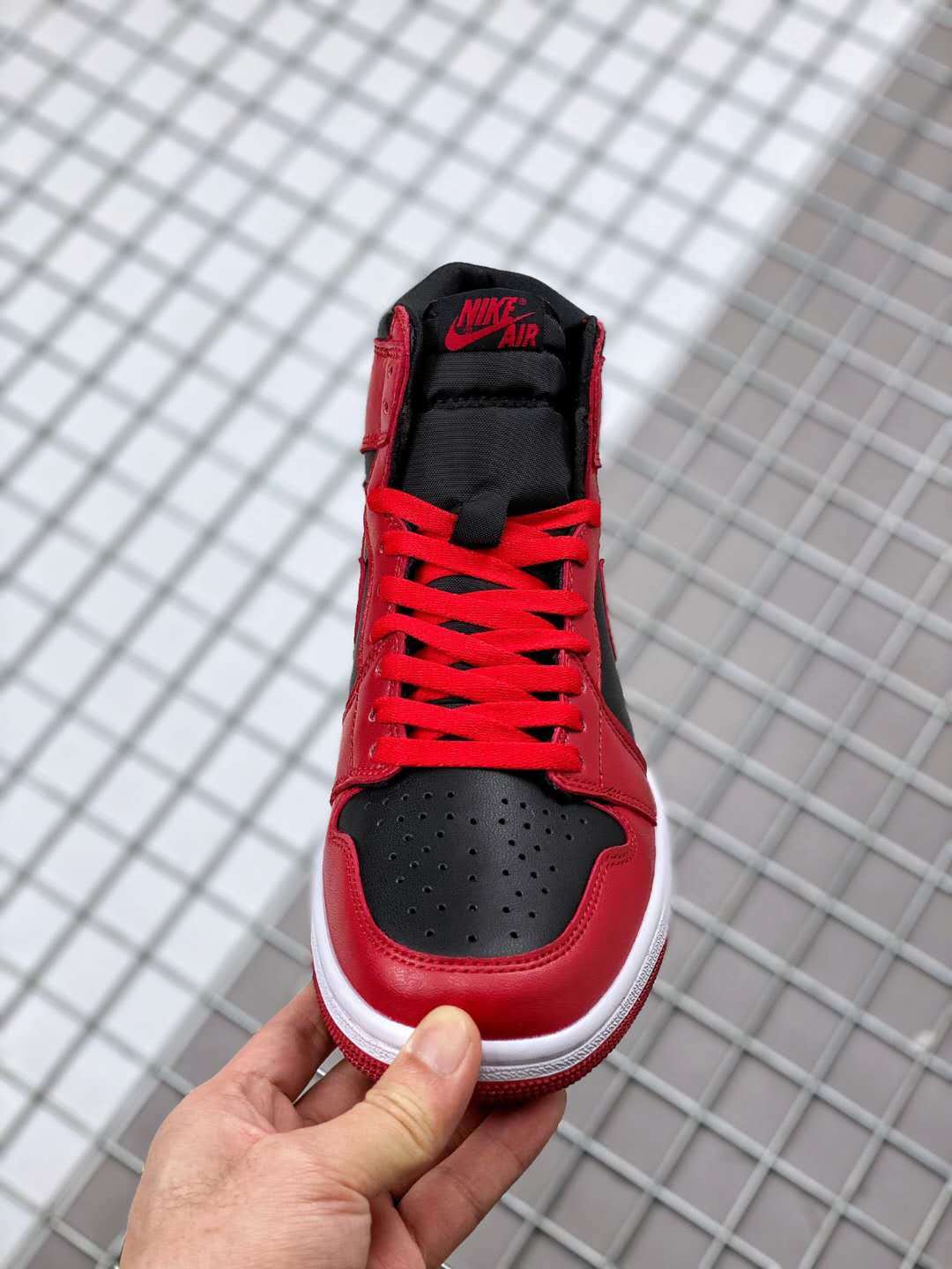 High Top Sneakers, Red Black Colorway, Lace Up Design, Casual Gift for Sneaker Fans