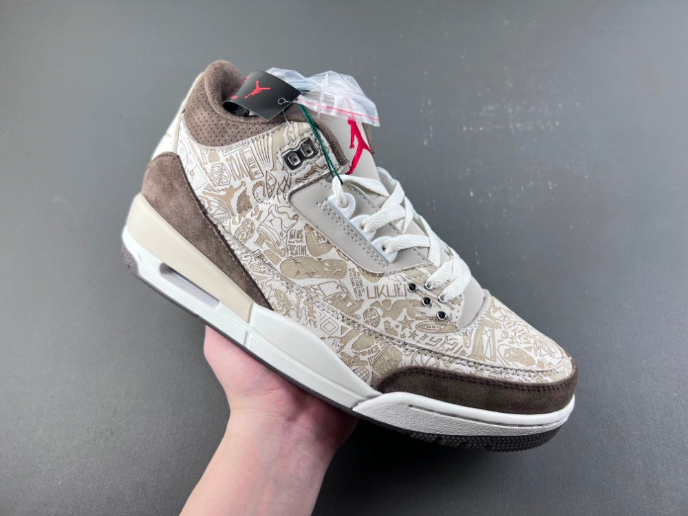 Retro Low Top Sneakers, White Brown Colorway, Laser Etched Design, Lace Up Design, Casual Gift for Sneaker Fans