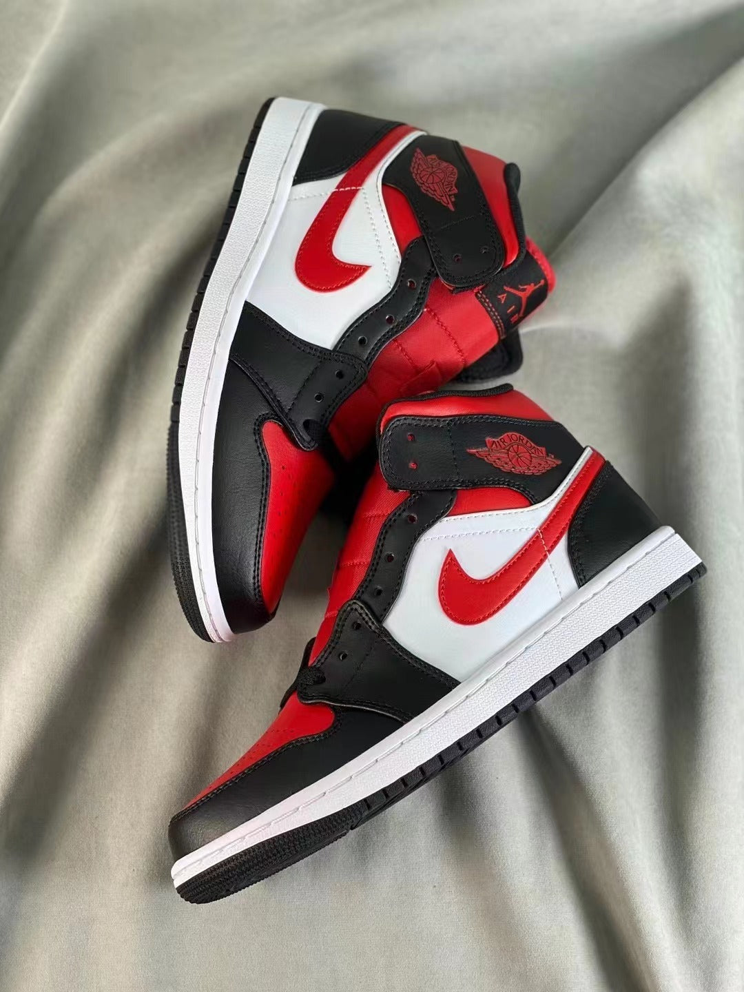 Mid Top Sneakers, White Black Red Colorway, Lace Up Design, Casual Gift for Sneaker Fans
