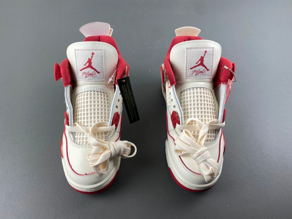 Low Top Sneakers, Off White Red Colorway, Valentine Design, Lace Up Design, Casual Gift for Sneaker Fans
