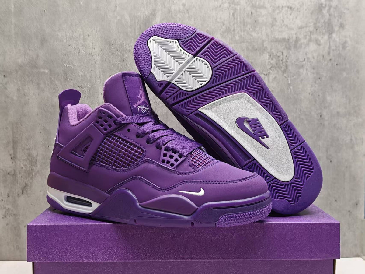 Mid Top Sneakers, Purple Colorway, Lace Up Design, Casual Gift for Sneaker Fans