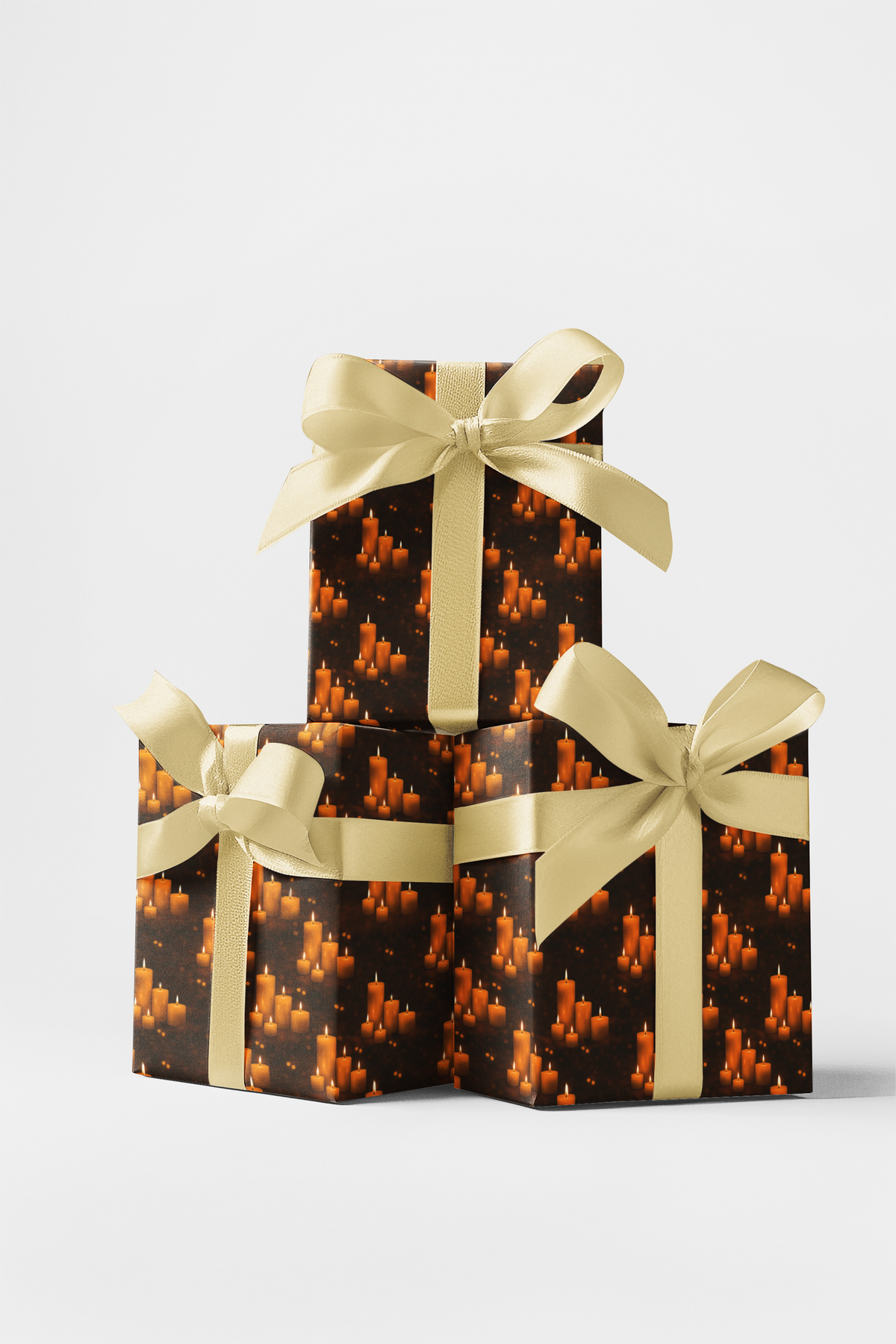 Religious Church Gift Wrap, Candlelight Mass Christmas Wrapping Paper, Bokeh Candle Holiday Wrapping Paper, Faith Christmas W