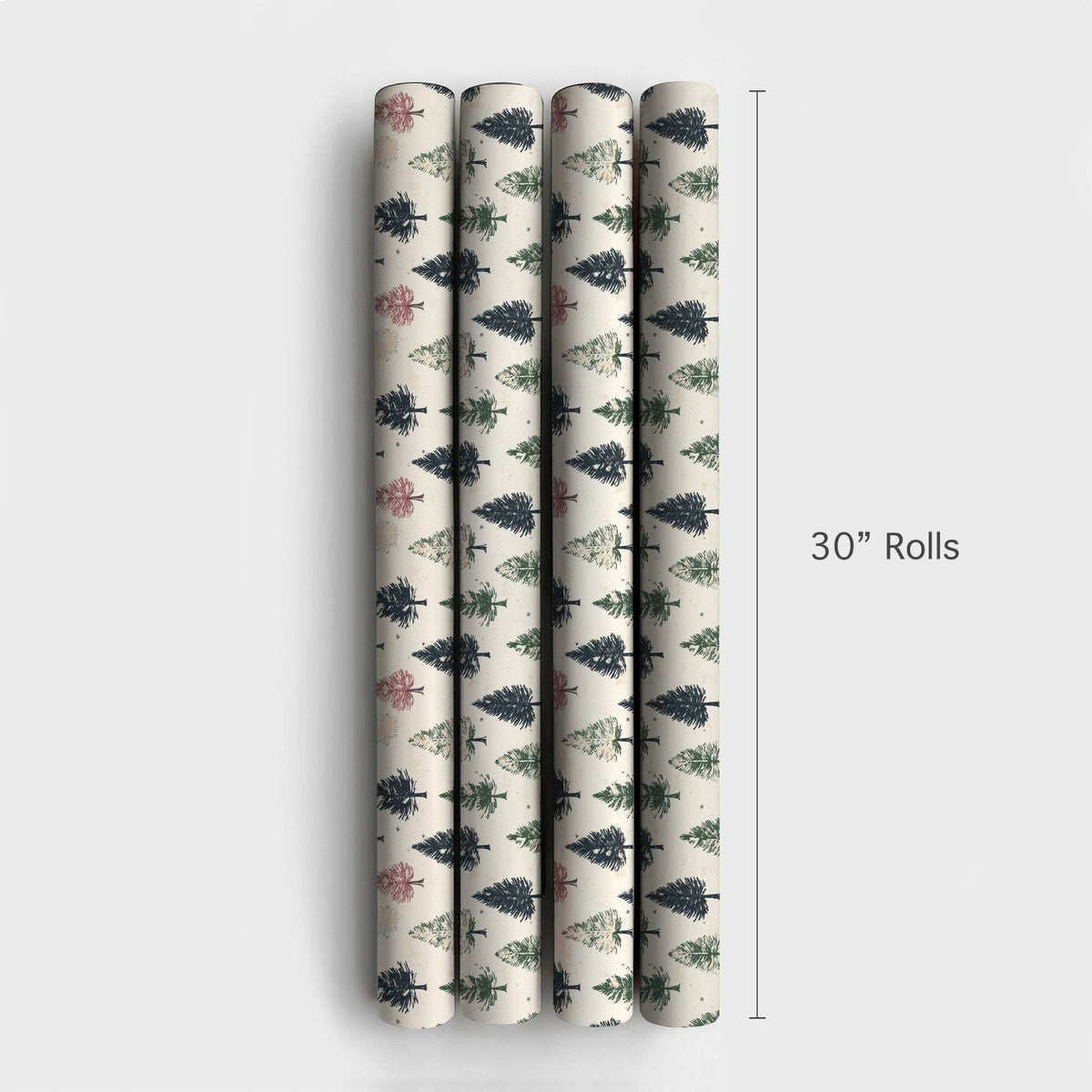 Vintage Christmas Wrapping Paper, Rustic Pine Tree Wrapping Paper, Forest Tree Holiday Gift Wrap, Winter Botanical Wrapping P