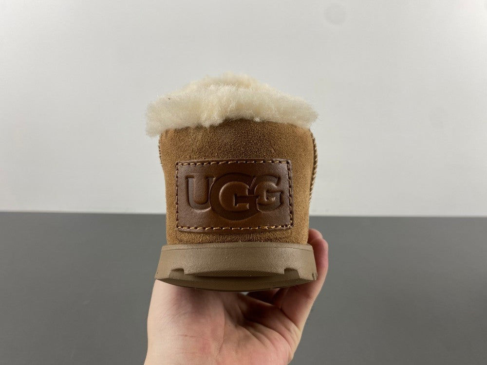 Slides, Brown Colorway, Slip On Design, Wool Detail, Casual Gift for Shoe Lovers