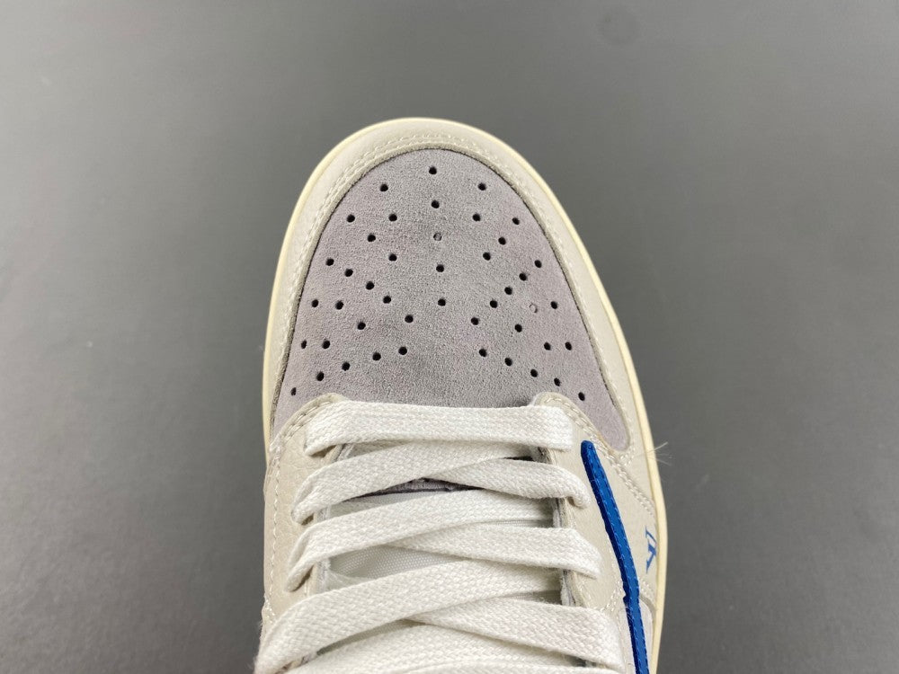 Low Top Sneakers, Royal Blue White Gray Colorway, Reverse Hook Design, Lace Up Design, Casual Gift for Sneaker Fans