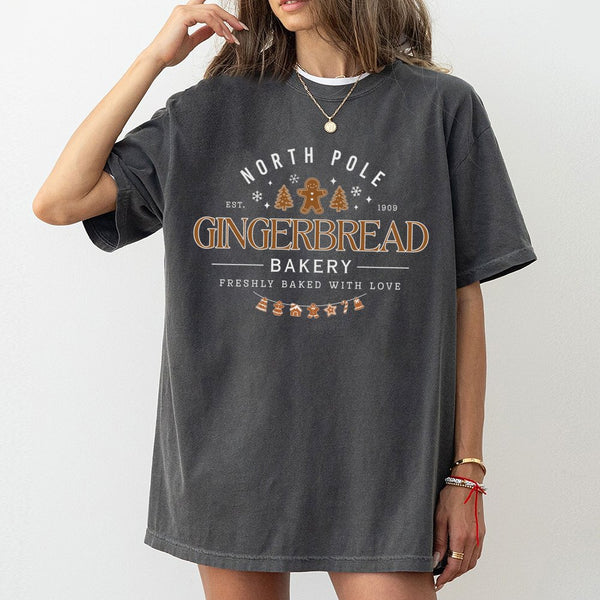 Adorable Christmas Cookie Graphic Tee, Gingerbread Bakery Shirt, Holiday Baking T-Shirt, Winter Cookie Graphic Shirt, Festive