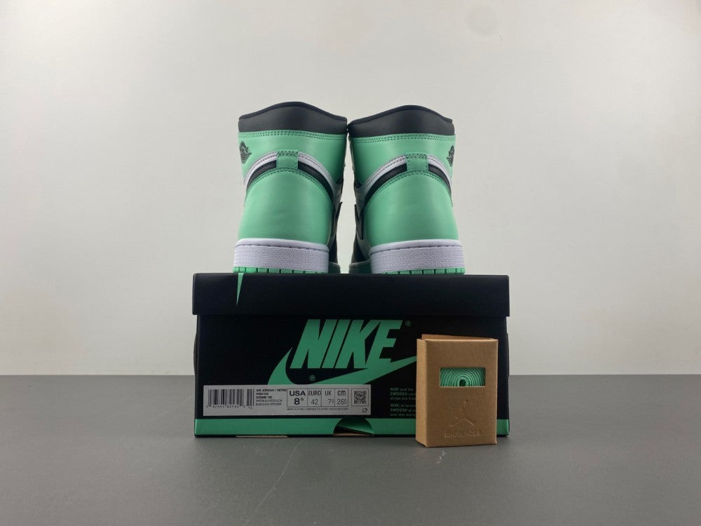 High Top Sneakers, Green Colorway, Glow in the Dark Detail, Lace Up Design, Casual Gift for Sneaker Fans
