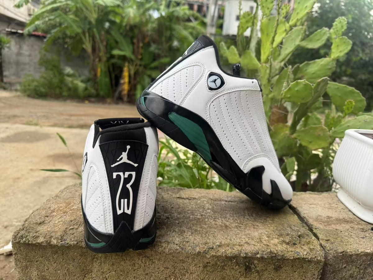 Mid Top Sneakers, White Black Green Colorway, Lace Up Design, Casual Gift for Sneaker Fans