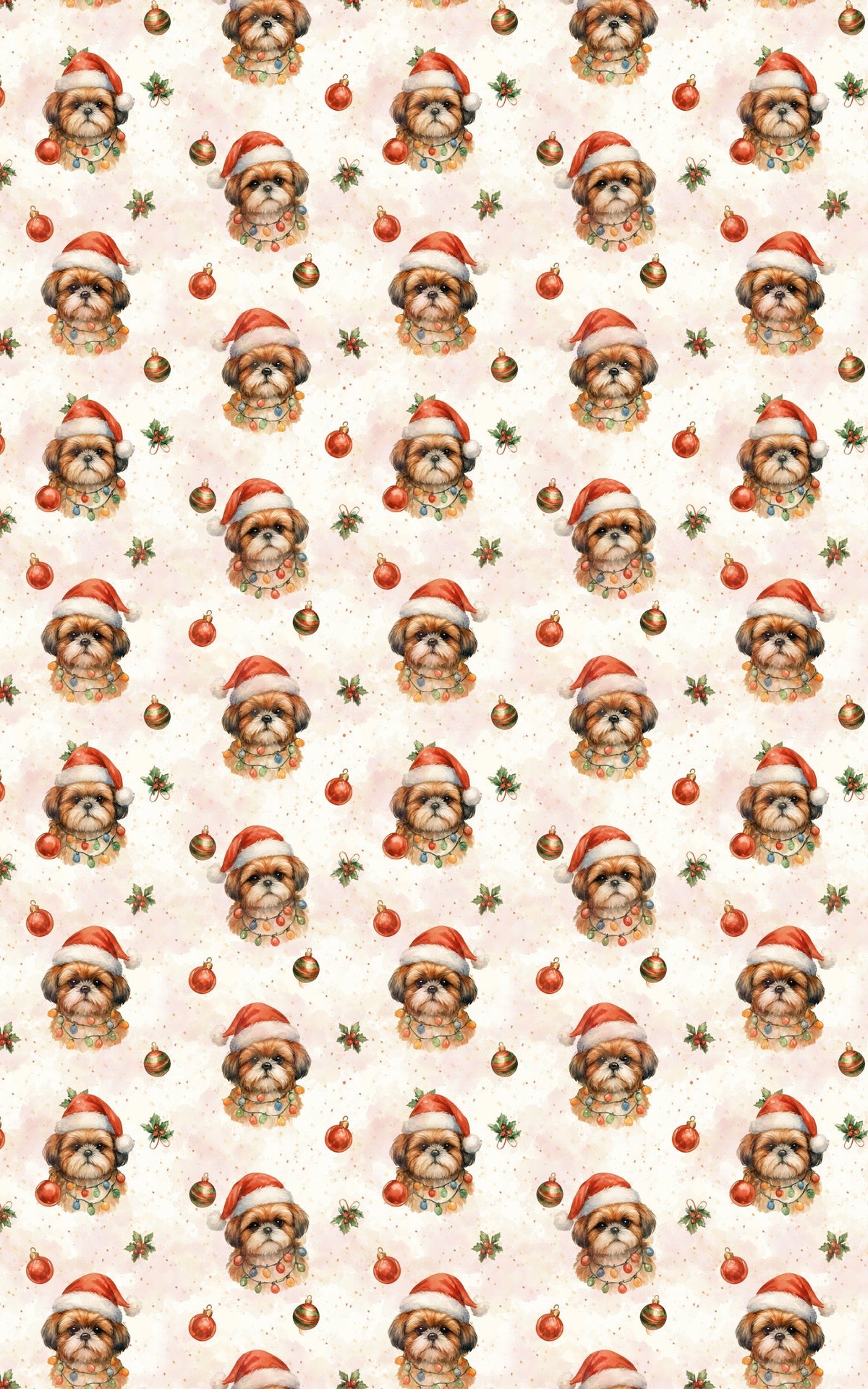 Festive Holiday Dog Gift Wrap, Shih Tzu Christmas Wrapping Paper, Adorable Pet Christmas Gift Wrap, Dog Lover Xmas Present Pa