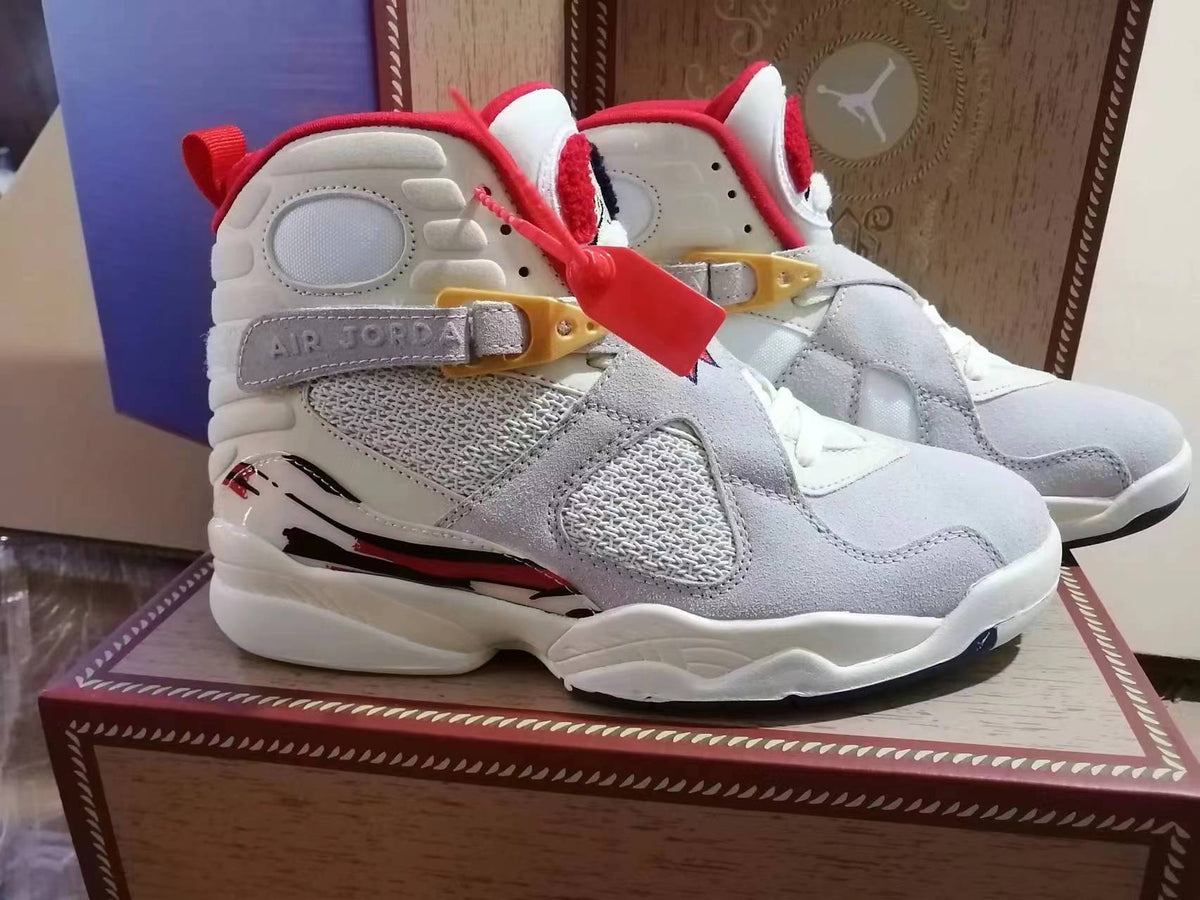 Sneakers, White Gray Red Colorway, Lace Up Design, Casual Gift for Sneaker Fans