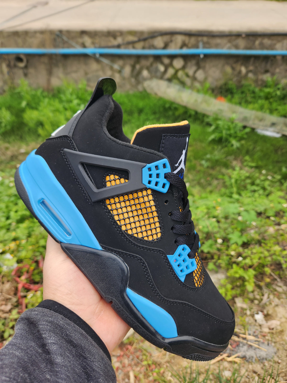 Mid Top Sneakers, Black Pink Blue Colorway, Lace Up Design, Casual Gift for Sneaker Fans