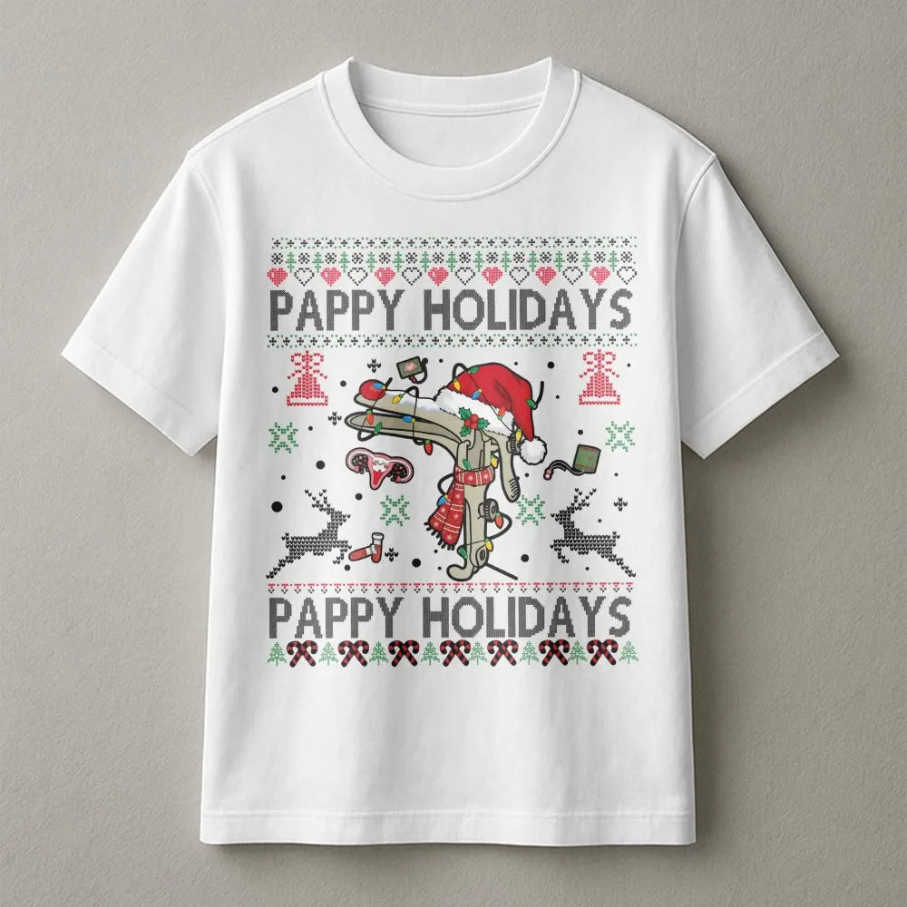 Humorous Speculum Christmas Shirt, Pappy Holidays OBGYN T-Shirt, Ugly Christmas Sweater OBGYN Tee, Medical Staff Holiday Nurs