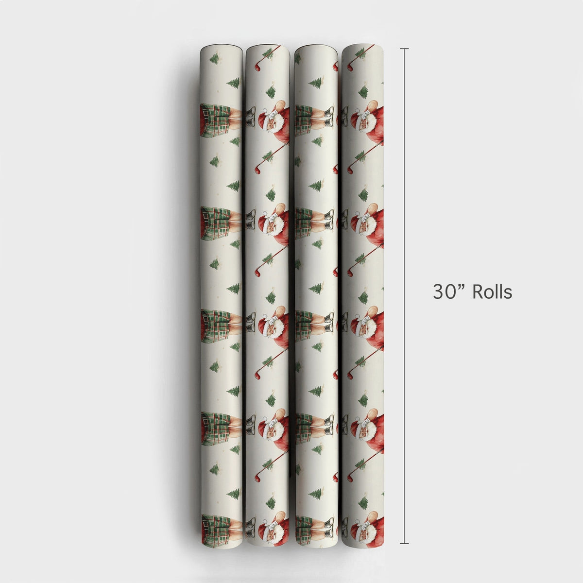 Humorous Christmas Golf Gift Wrap, Golfing Santa Wrapping Paper, Golfer Holiday Wrapping Paper, Plaid Shorts Santa Christmas 