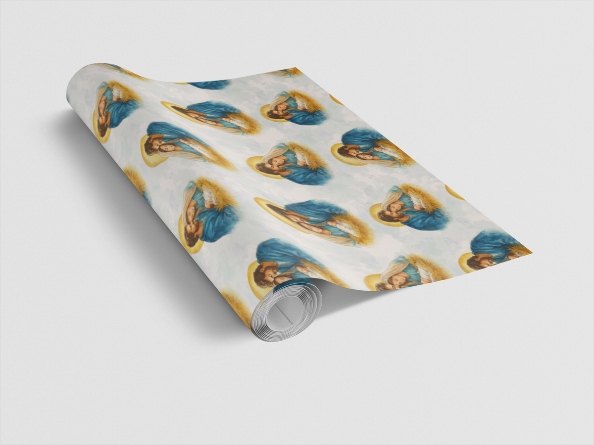 Religious Nativity Gift Wrap, Holy Family Christmas Wrapping Paper, Sacred Holiday Wrapping Paper, Faith Inspired Christmas W