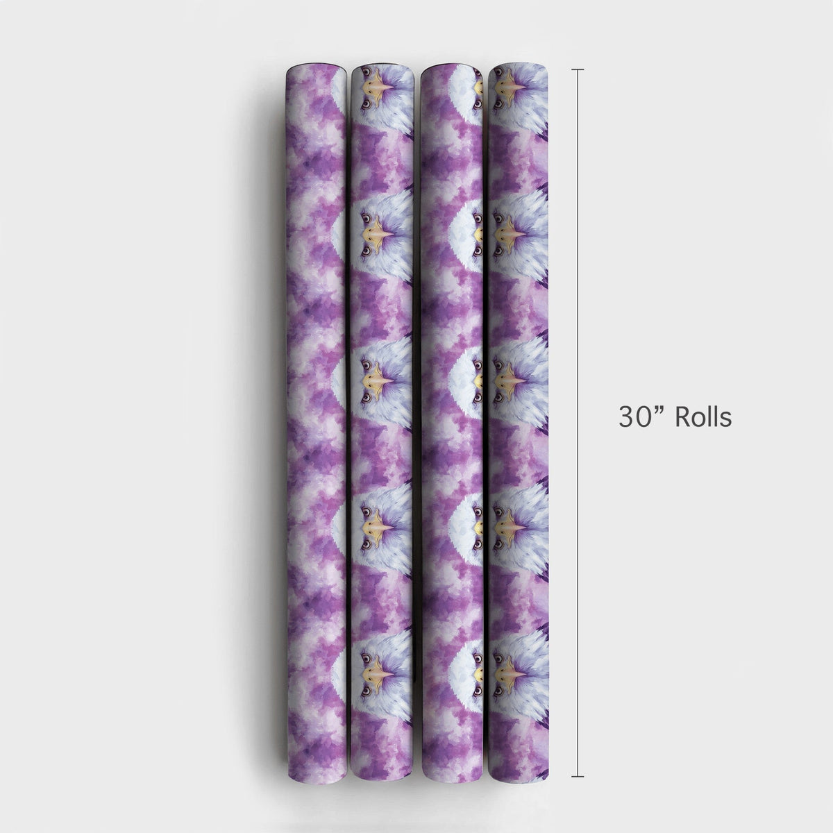 Artistic Bird Present Wrap, Bald Eagle Gift Wrapping Paper, Purple Watercolor Gift Wrap, Wildlife Animal Lover Christmas Wrap