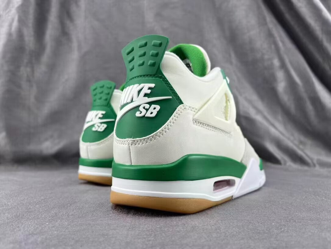 Sneakers, White Green Colorway, Lace Up Design, Casual Gift for Sneaker Fans