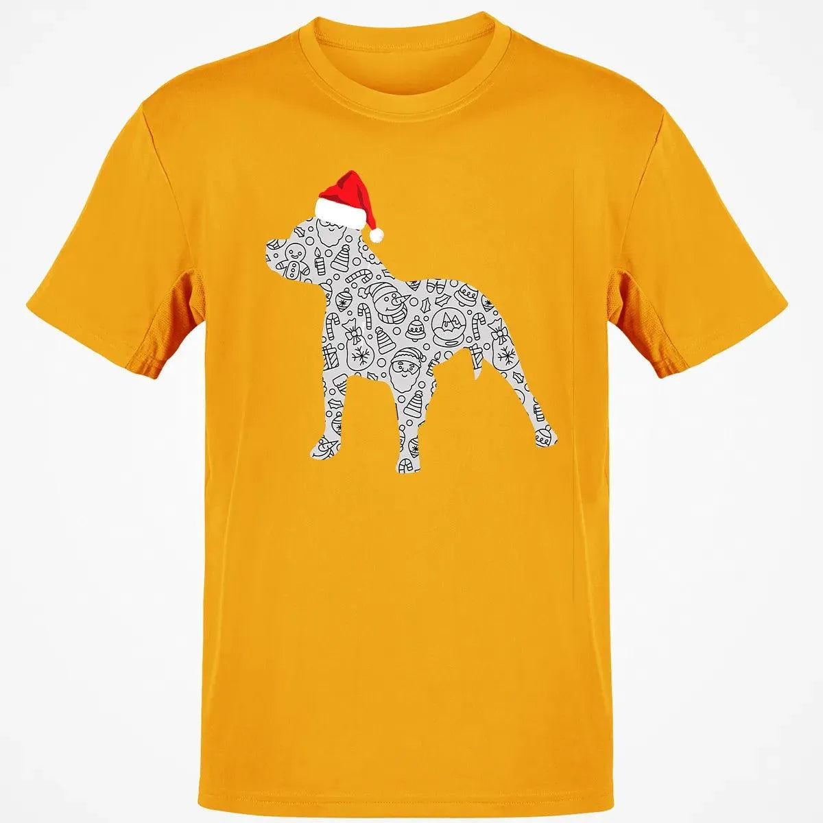 Festive Dog Lover Holiday Shirt, Pitbull Santa Hat Christmas T-Shirt, Adorable Xmas Pittie Graphic Tee, Winter Merry Christma