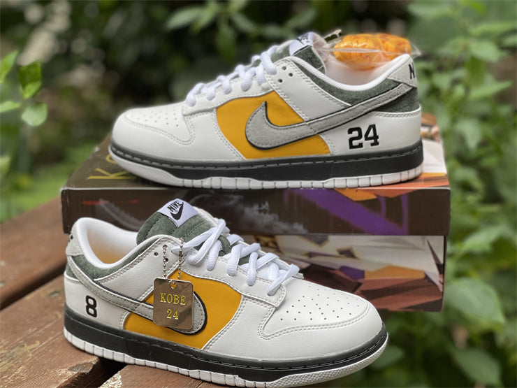 Low Top Sneakers, White Yellow Gray Colorway, Lace Up Design, Casual Gift for Sneaker Fans