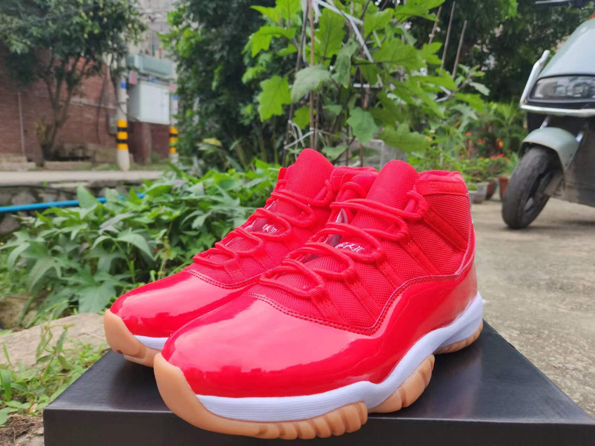 High Top Sneakers, Red Colorway, Lace Up Design, Casual Gift for Sneaker Fans