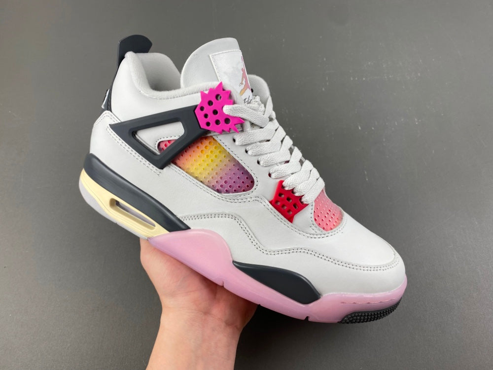 Sneakers, White Pink Green Colorway, Lace Up Design, Casual Gift for Sneaker Fans