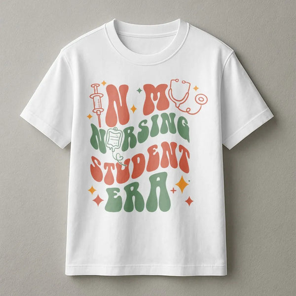 Future Nurse T-Shirt | Retro 'In My Nursing Era' Design | Soft Cotton Blend | Gift for Nursing School Student