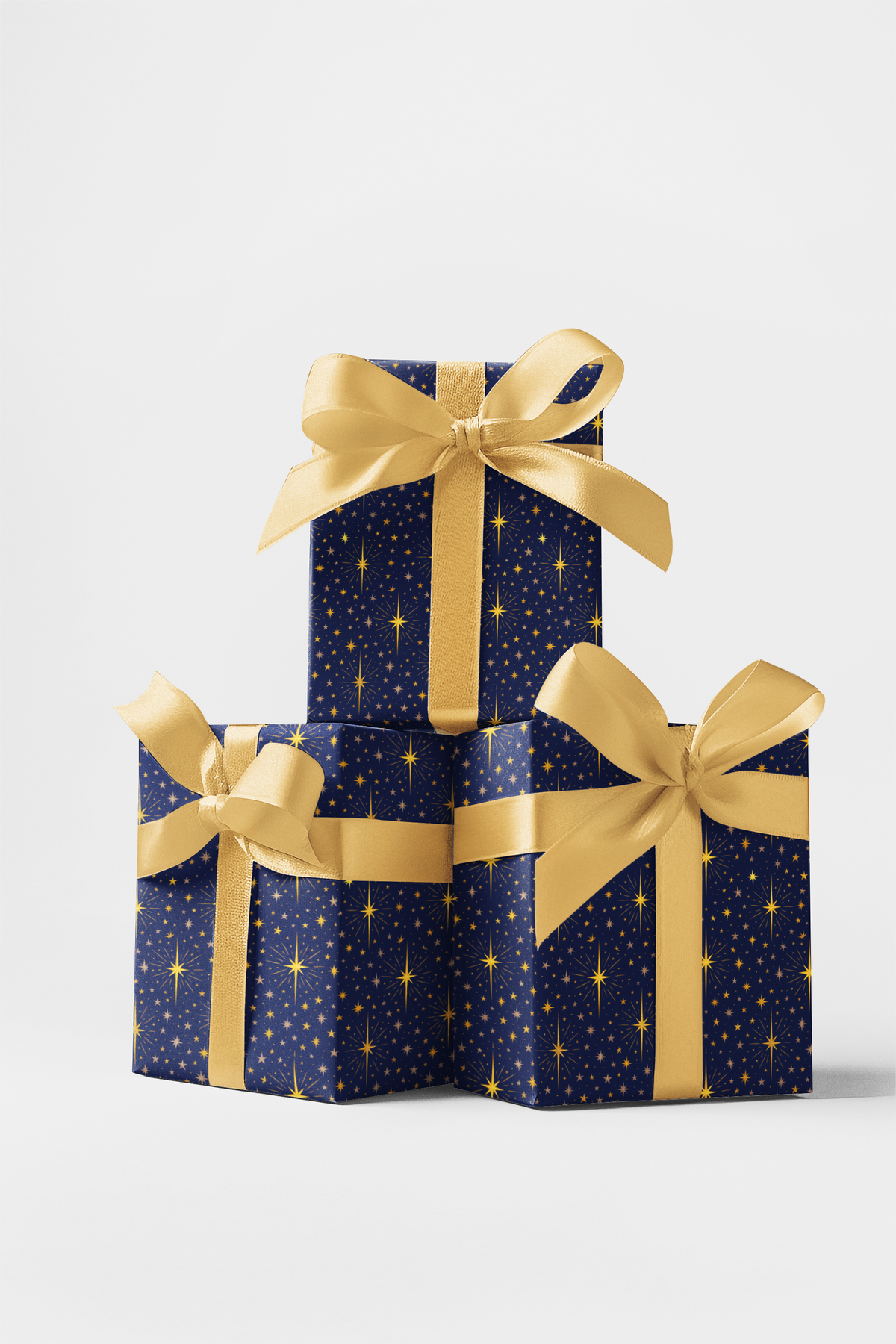 Celestial Night Sky Gift Wrap, Bethlehem Star Christmas Wrapping Paper, Midnight Star Holiday Wrapping Paper, Religious Gift 