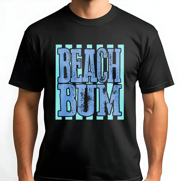 Beach Bum T-Shirt | Retro Summer Vibes Graphic Sweatshirt | Soft Cotton-Blend Pullover | Gift for Beach Lover