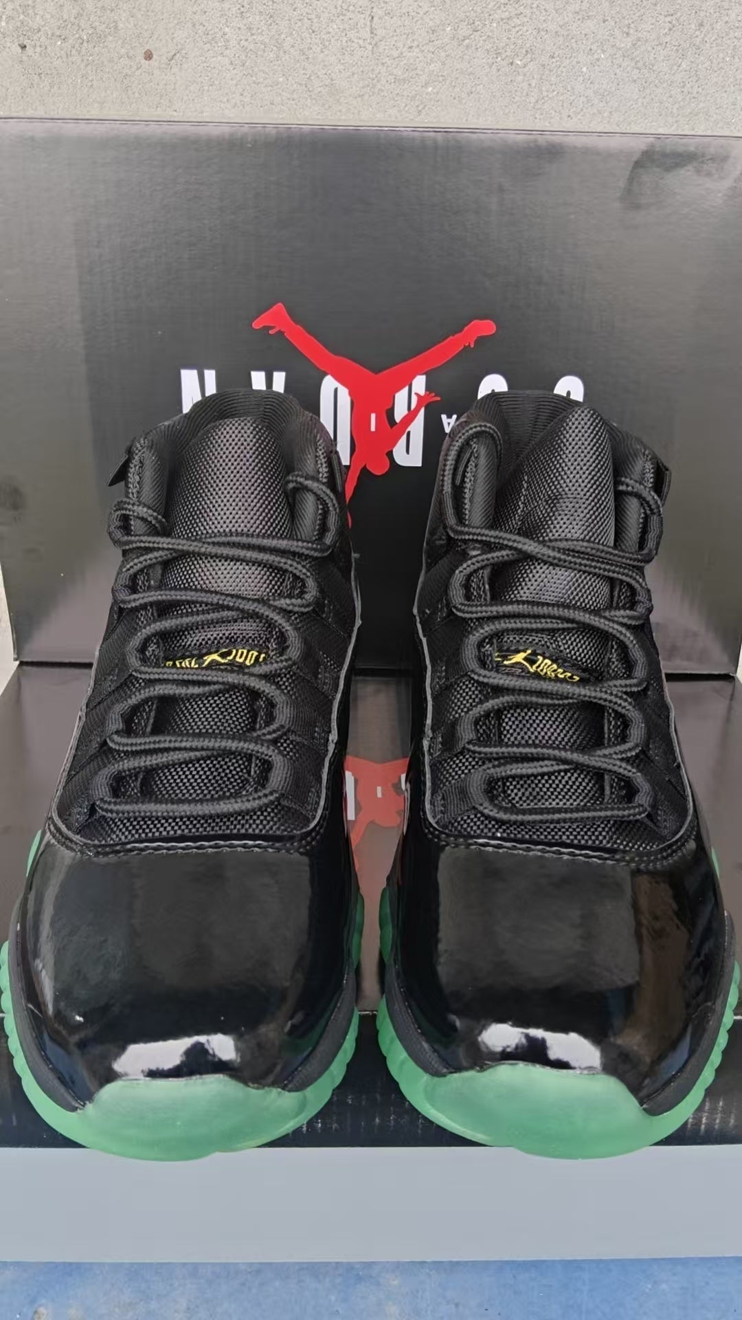 High Top Sneakers, Black Green Colorway, Lace Up Design, Casual Gift for Sneaker Fans