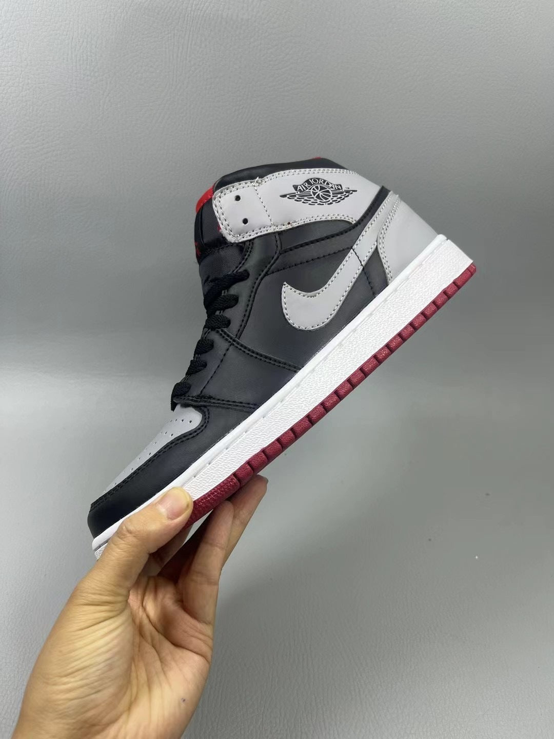 High Top Sneakers, Gray Colorway, Lace Up Design, Casual Gift for Sneaker Fans