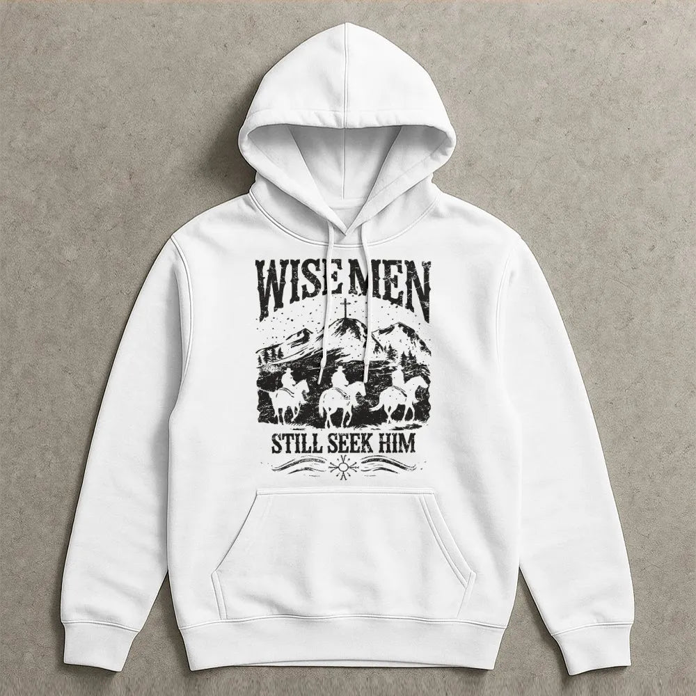 Western Cowboy Nativity Hoodie, Wise Men Still Seek Him Hoodie, Christian Faith Christmas Pullover Hoodie, Religious Holiday 