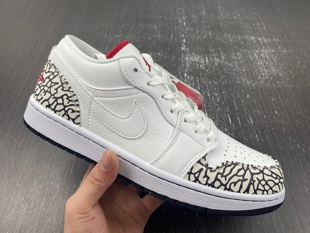 Low Top Sneakers, White Gray Colorway, Snake Pattern, Lace Up Design, Casual Gift for Sneaker Fans