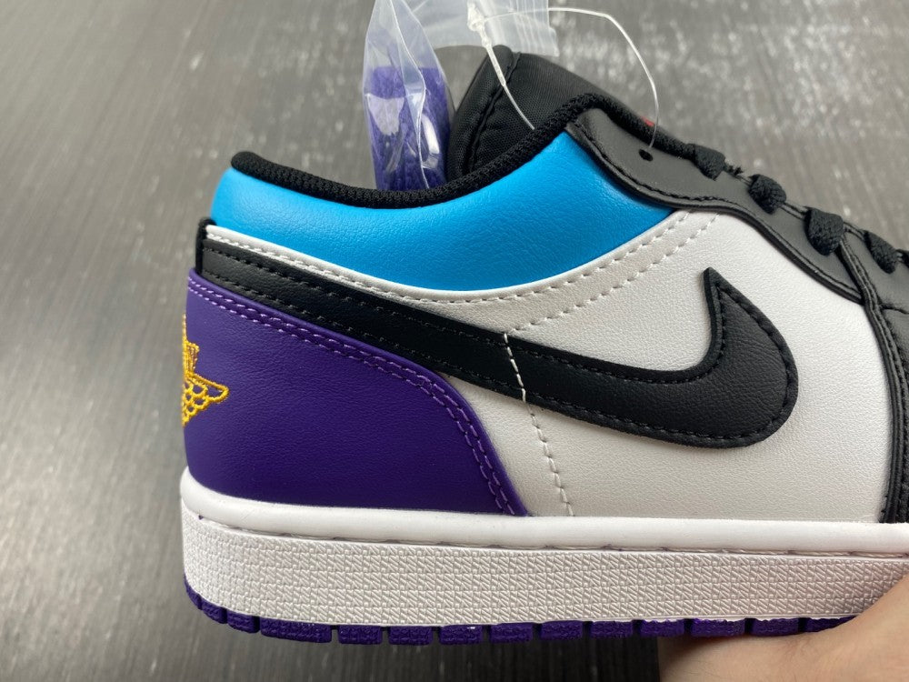 Low Top Sneakers, Black Purple Colorway, Lace Up Design, Casual Gift for Sneaker Fans