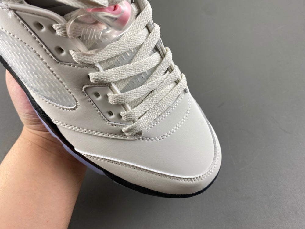 Low Top Sneakers, White Black Pink Colorway, Leather Footwear, Lace Up Design, Casual Gift for Sneaker Fans