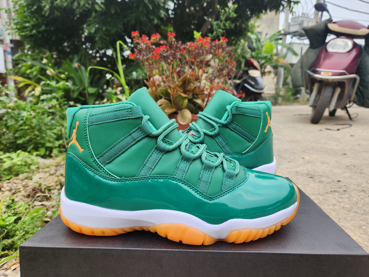 Sneakers, Green Orange Colorway, Lace Up Design, Casual Gift for Sneaker Fans