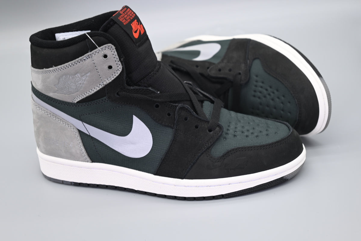 Sneakers, Green Black Gray Colorway, Reflective Detail, Lace Up Design, Casual Gift for Sneaker Fans