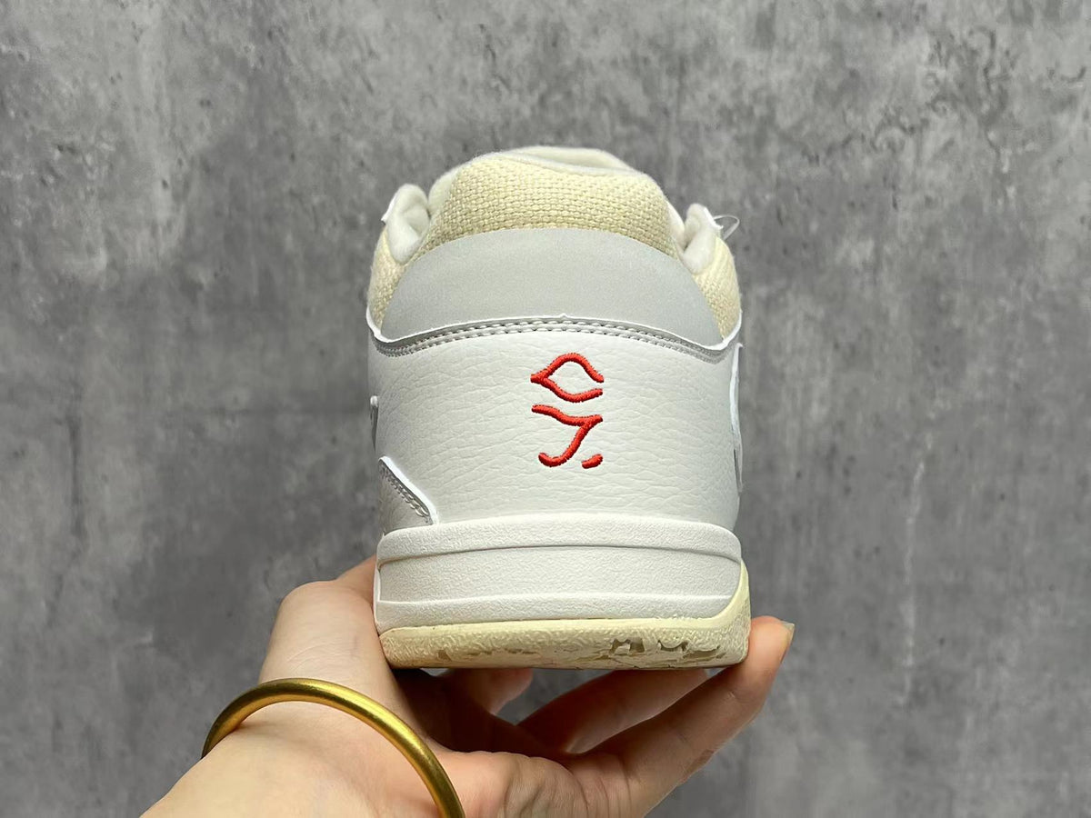 Low Top Sneakers, Off White Yellow Colorway, Lace Up Design, Casual Gift for Sneaker Fans