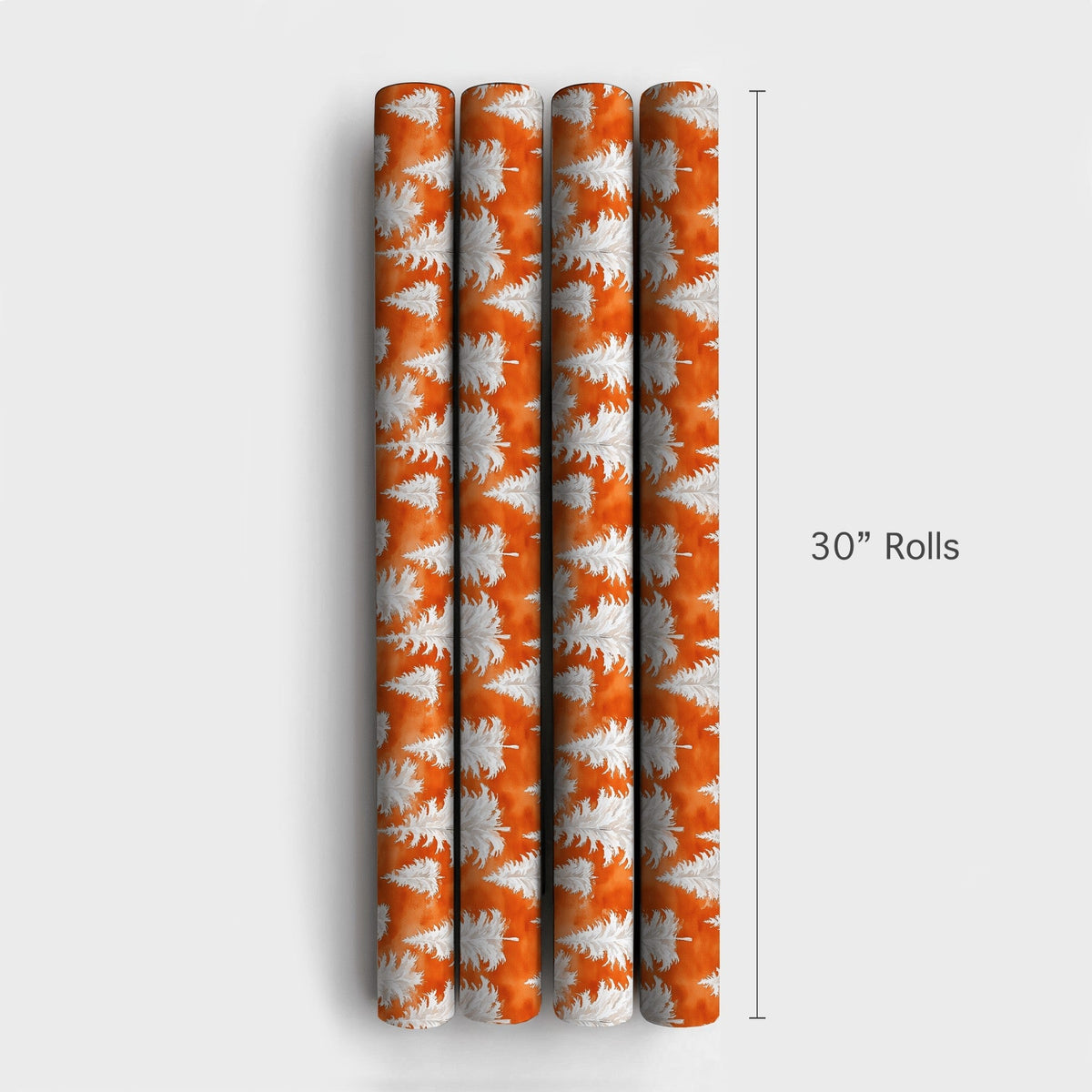 Orange Watercolor Gift Wrap, Pine Tree Christmas Wrapping Paper, Winter Forest Wrapping Paper, Modern Holiday Present Paper R