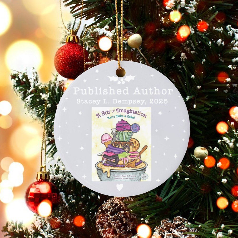 Book Launch Christmas Ornament, Published Author 2025 Ceramic Ornament, Personalized Writer Holiday Tree Ornament, Novelist K