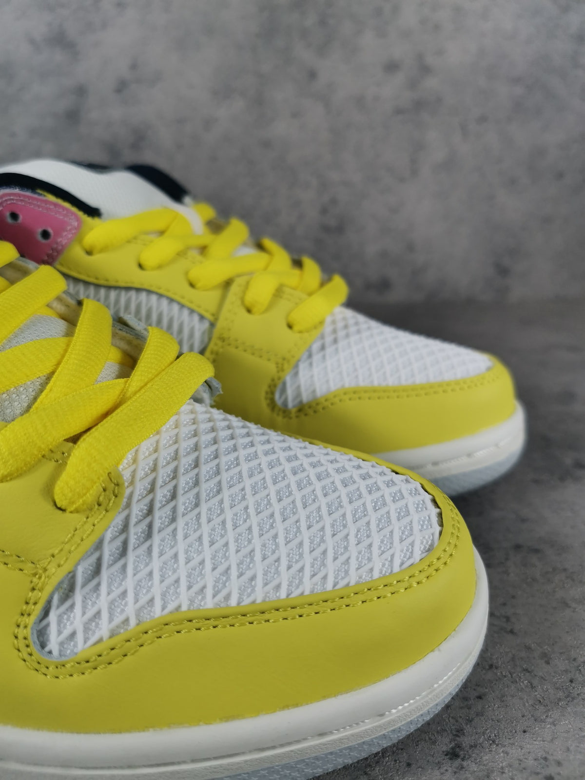 Low Top Sneakers, White Yellow Colorway, Lace Up Design, Casual Gift for Sneaker Fans