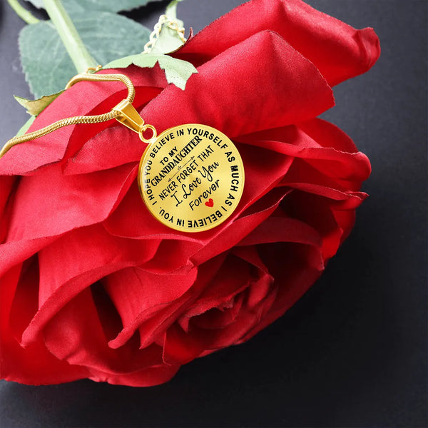 Grandmother Granddaughter Circle Pendant Necklace, To My Granddaughter Necklace, Keepsake Jewelry, Birthday Christmas Present