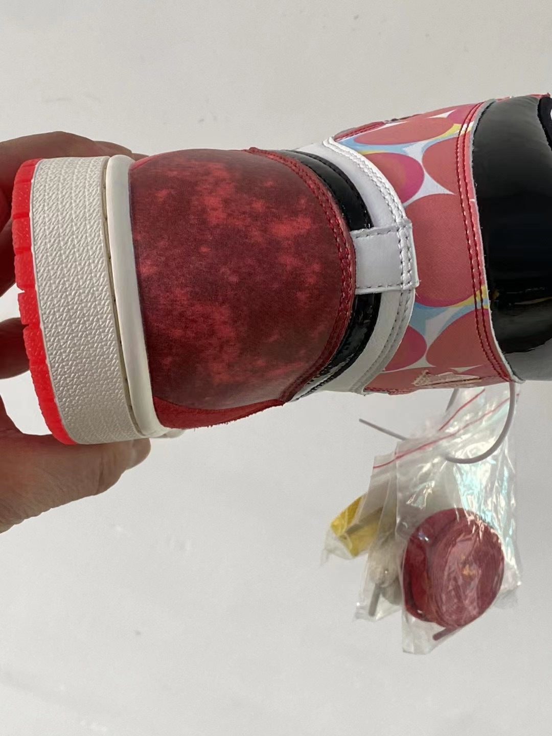Sneakers, White Red Colorway, Lace Up Design, Casual Gift for Sneaker Fans